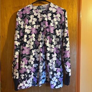 Sag Harbor Floral Blouse - Purple and Black